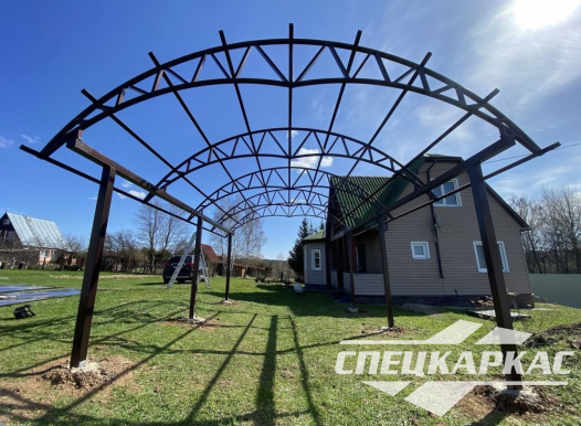 Арочный навес из поликарбоната для автомобиля №3 - фото 993