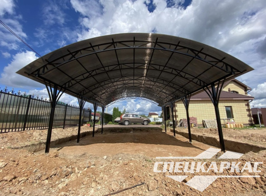 Арочный навес из поликарбоната для автомобилей №10 - фото 1070