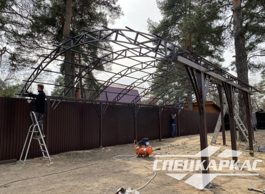 Навес из поликарбоната для автомобилей с измененной геометрией №39 - фото 1350