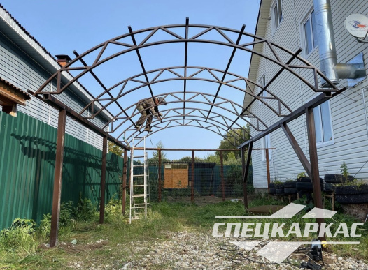 Навес из поликарбоната для одного автомобиля №89 - фото 1844