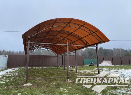 Навес из поликарбоната арочного типа №58 - фото 1537