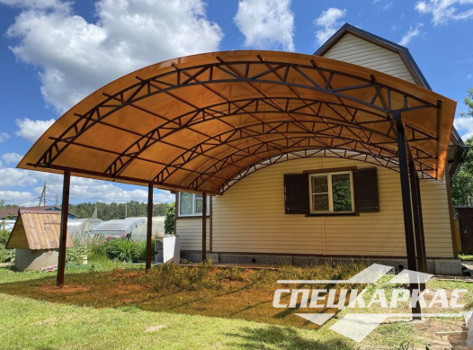 Навес из поликарбоната для зоны барбекю №22 - фото 1182