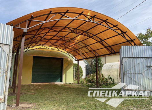 Навес из поликарбоната перед гаражом №82 - фото 1777