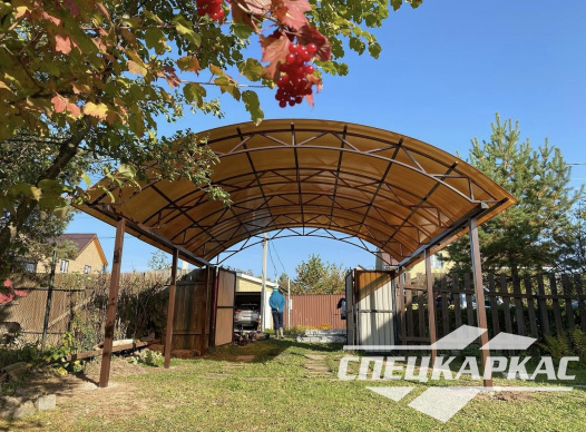 Навес для авто из поликарбоната №84 - фото 1791
