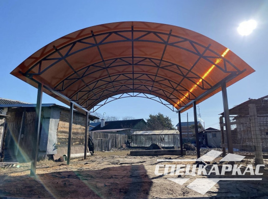 Классический арочный навес для одной машины №40 - фото 1365