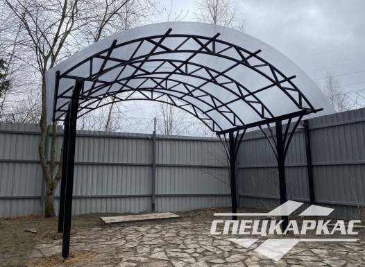 Арочный навес из поликарбоната для зоны отдыха №4 - фото 1006