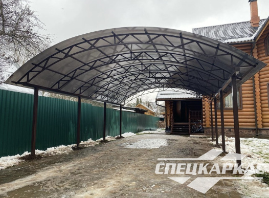 Металлический навес с поликарбонатом №61 - фото 1561