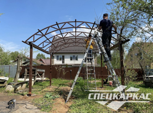 Металлический навес из поликарбоната для зоны отдыха №27 - фото 1227