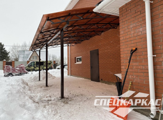 Навес из поликарбоната к дому | Навес над входом №8 - фото 1046